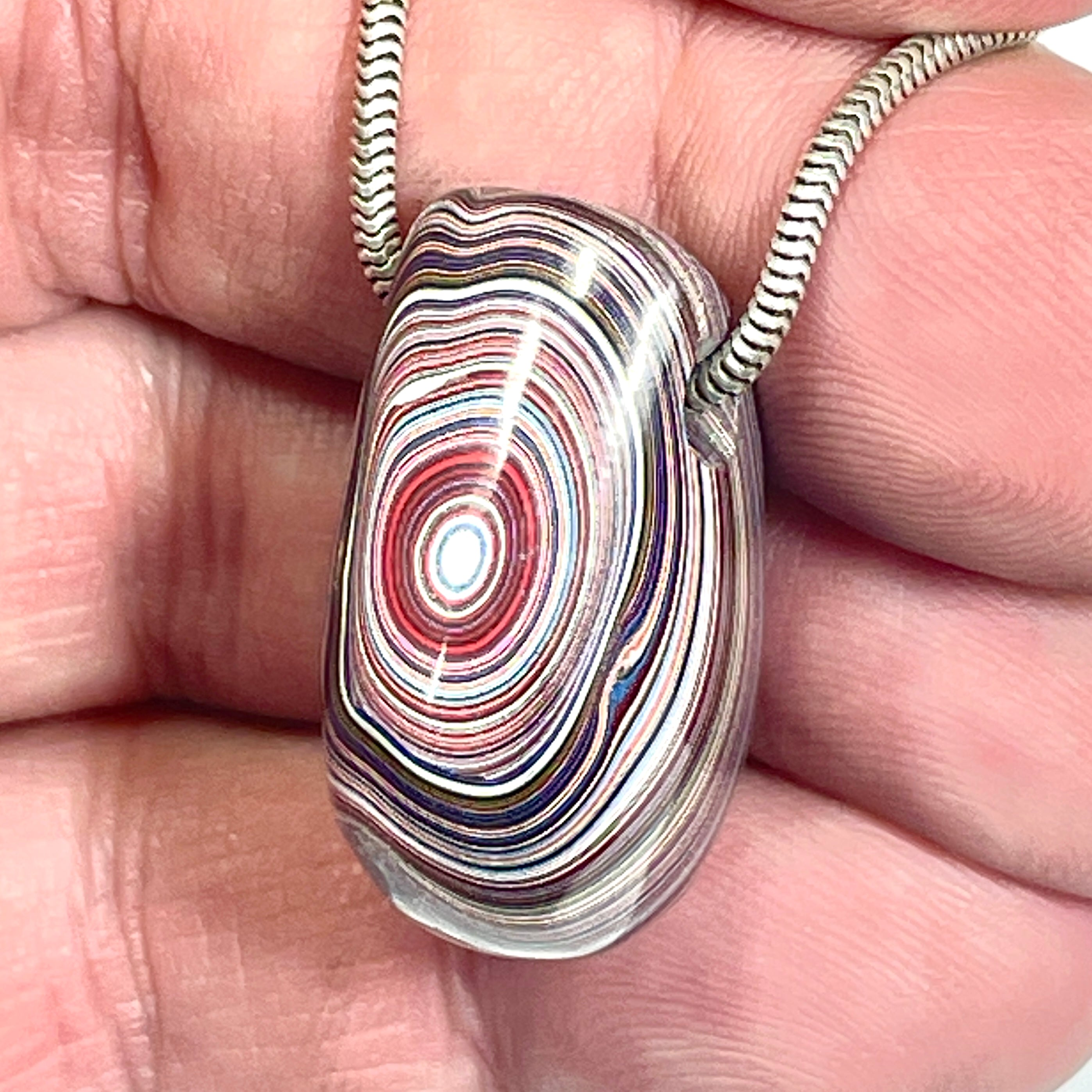 DVH Corvette Fordite Teardrop Bead Pendant Bowling Green Ass 28x19x14mm (6784)