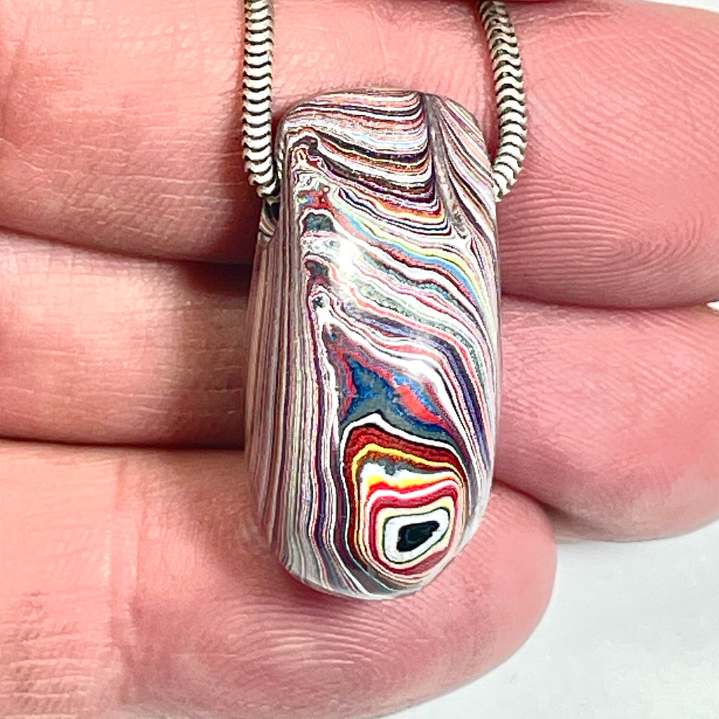 DVH Corvette Fordite Teardrop Bead Pendant Bowling Green Ass 28x19x14mm (6784)