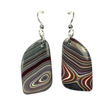 DVH Genuine Corvette Fordite Earrings Sterling French Wires 32x18x4mm (5942)