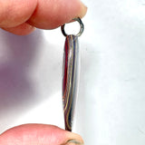 DVH Corvette Fordite Heart Pendant Car Paint Sterling Bail 35x28x6mm (5943)