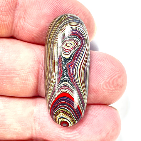 DVH Corvette Fordite Cabochon Recycled Car Paint Cab 35x15x7mm (5944)
