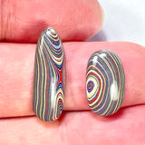 DVH 2 Corvette Fordite Cabochons Recycled Car Paint Cab 17x10x4mm+ (5947)