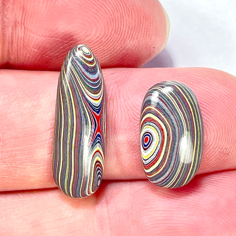 DVH 2 Corvette Fordite Cabochons Recycled Car Paint Cab 17x10x4mm+ (5947)