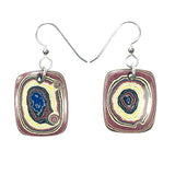 DVH Genuine Corvette Fordite Earrings Sterling French Wires 24x19x5mm (6019)