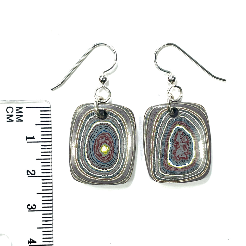 DVH Genuine Corvette Fordite Earrings Sterling French Wires 24x19x5mm (6019) - DVHdesigns