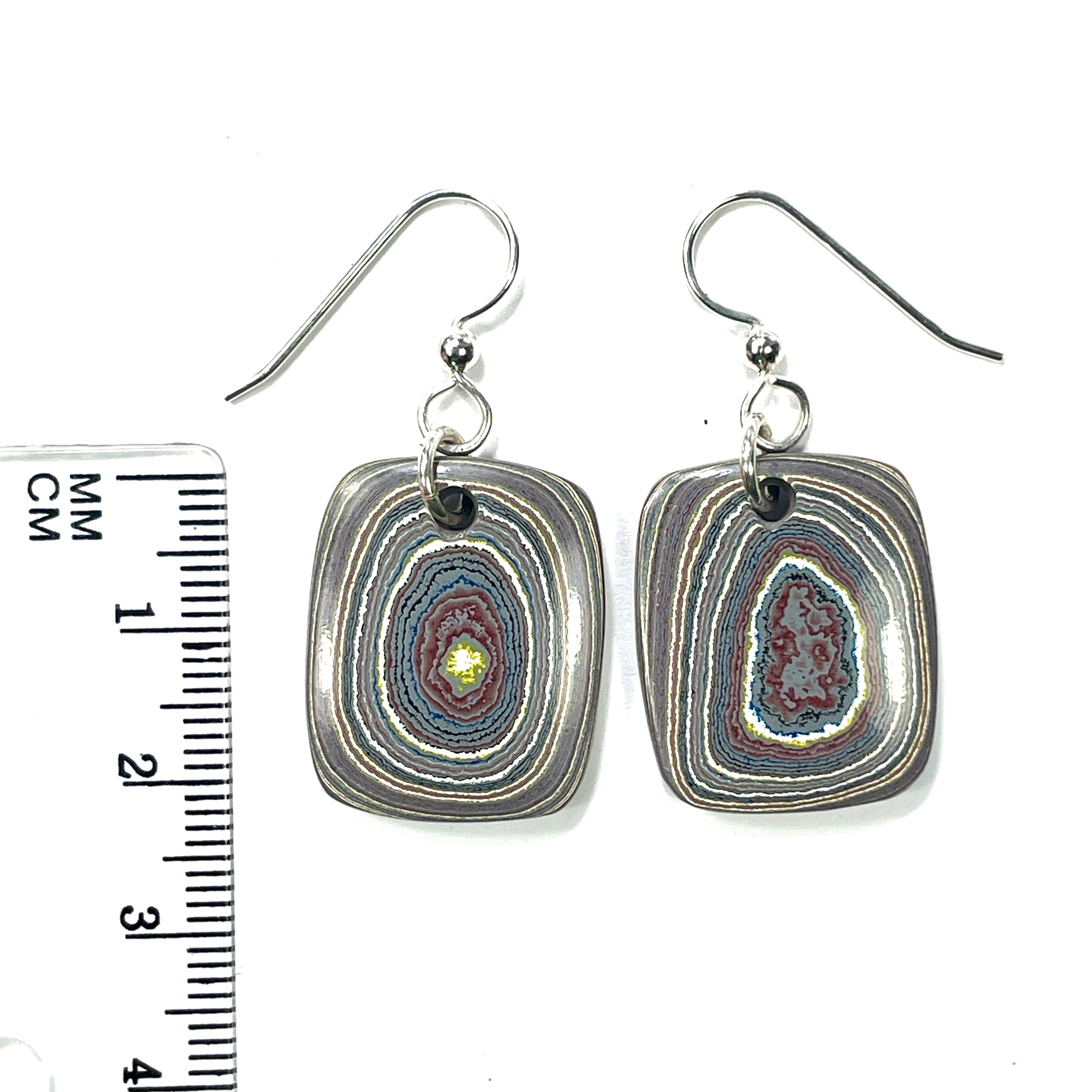 DVH Genuine Corvette Fordite Earrings Sterling French Wires 24x19x5mm (6019) - DVHdesigns