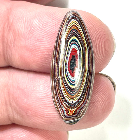 DVH Corvette Fordite Cabochon Recycled Car Paint Cab 29x11x4mm (6026)