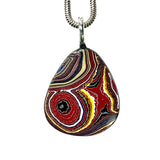 DVH Corvette Fordite Pendant Recycled Car Paint Sterling Bail 23x20x5mm (6041)