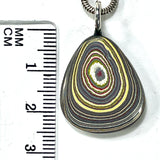DVH Corvette Fordite Pendant Recycled Car Paint Sterling Bail 23x20x5mm (6041)