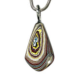 DVH Corvette Fordite Pendant Recycled Car Paint Sterling Bail 26x16x5mm (6042)