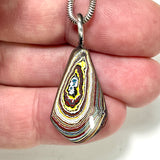 DVH Corvette Fordite Pendant Recycled Car Paint Sterling Bail 26x16x5mm (6042)