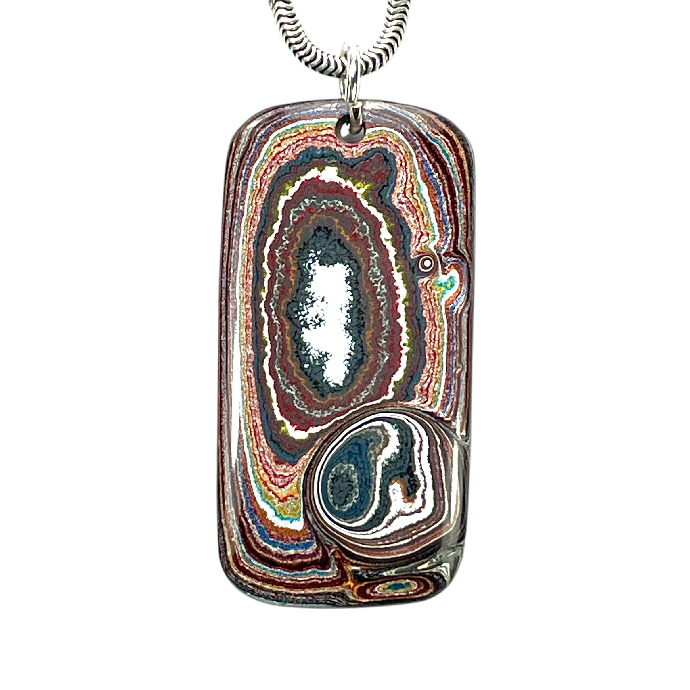 DVH Corvette Fordite Pendant Recycled Car Paint Sterling Bail 40x20x6mm (6060) - DVHdesigns