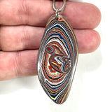DVH Corvette Fordite Pendant Recycled Car Paint Sterling Bail 57x25x5mm (6061)