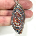 DVH Corvette Fordite Pendant Recycled Car Paint Sterling Bail 57x25x5mm (6061) - DVHdesigns