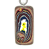 DVH Corvette Fordite Pendant Recycled Car Paint Sterling Bail 41x20x4mm (6062)