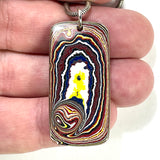 DVH Corvette Fordite Pendant Recycled Car Paint Sterling Bail 41x20x4mm (6062)