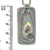 DVH Corvette Fordite Pendant Recycled Car Paint Sterling Bail 41x20x4mm (6062)
