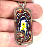 DVH Corvette Fordite Pendant Recycled Car Paint Sterling Bail 41x20x4mm (6062)