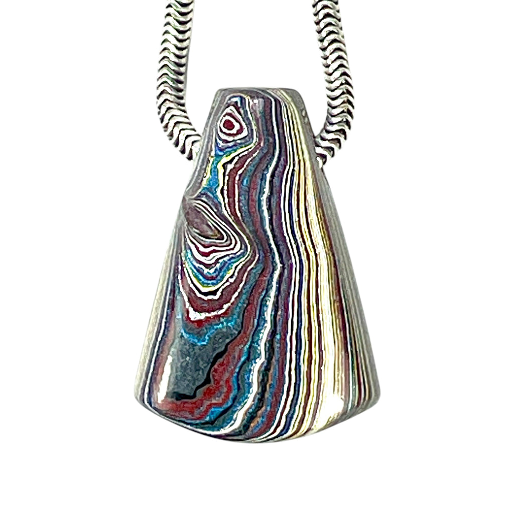 DVH Corvette Fordite Bead Pendant Recycled Car Paint 22x15x9mm (6063)