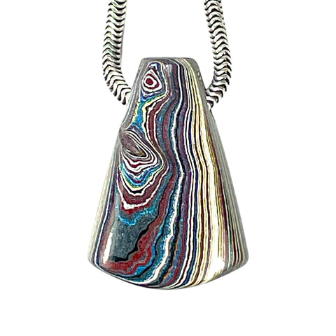 DVH Corvette Fordite Bead Pendant Recycled Car Paint 22x15x9mm (6063)