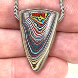 DVH Corvette Fordite Bead Pendant Recycled Car Paint 30x18x12mm (6064)