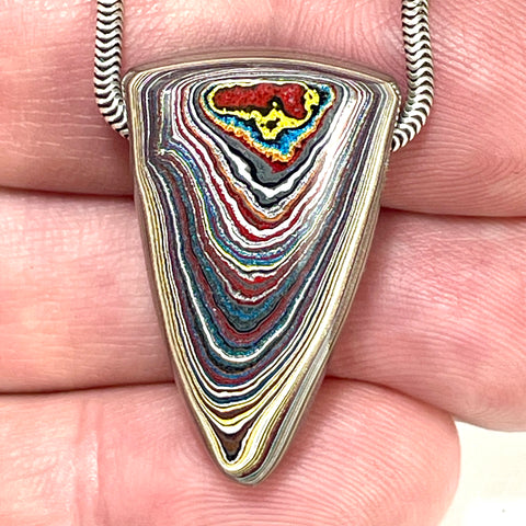 DVH Corvette Fordite Bead Pendant Recycled Car Paint 30x18x12mm (6064)
