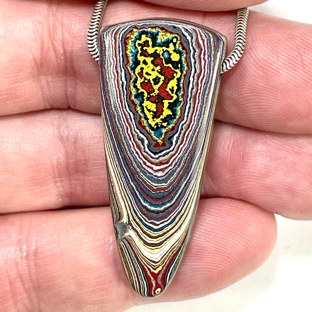 DVH Corvette Fordite Bead Pendant Recycled Car Paint 45x20x7mm (6065)