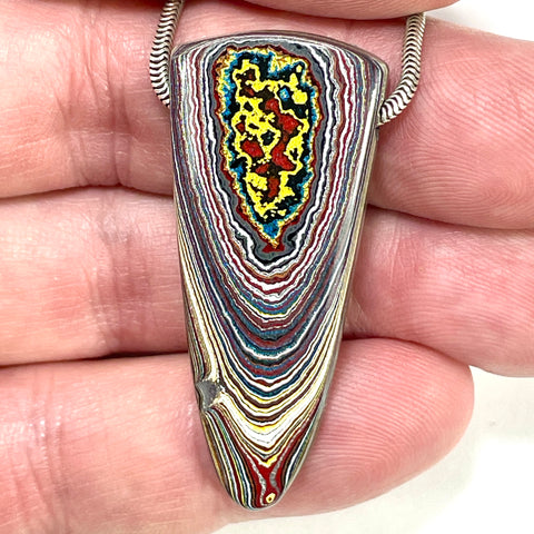 DVH Corvette Fordite Bead Pendant Recycled Car Paint 45x20x7mm (6065)