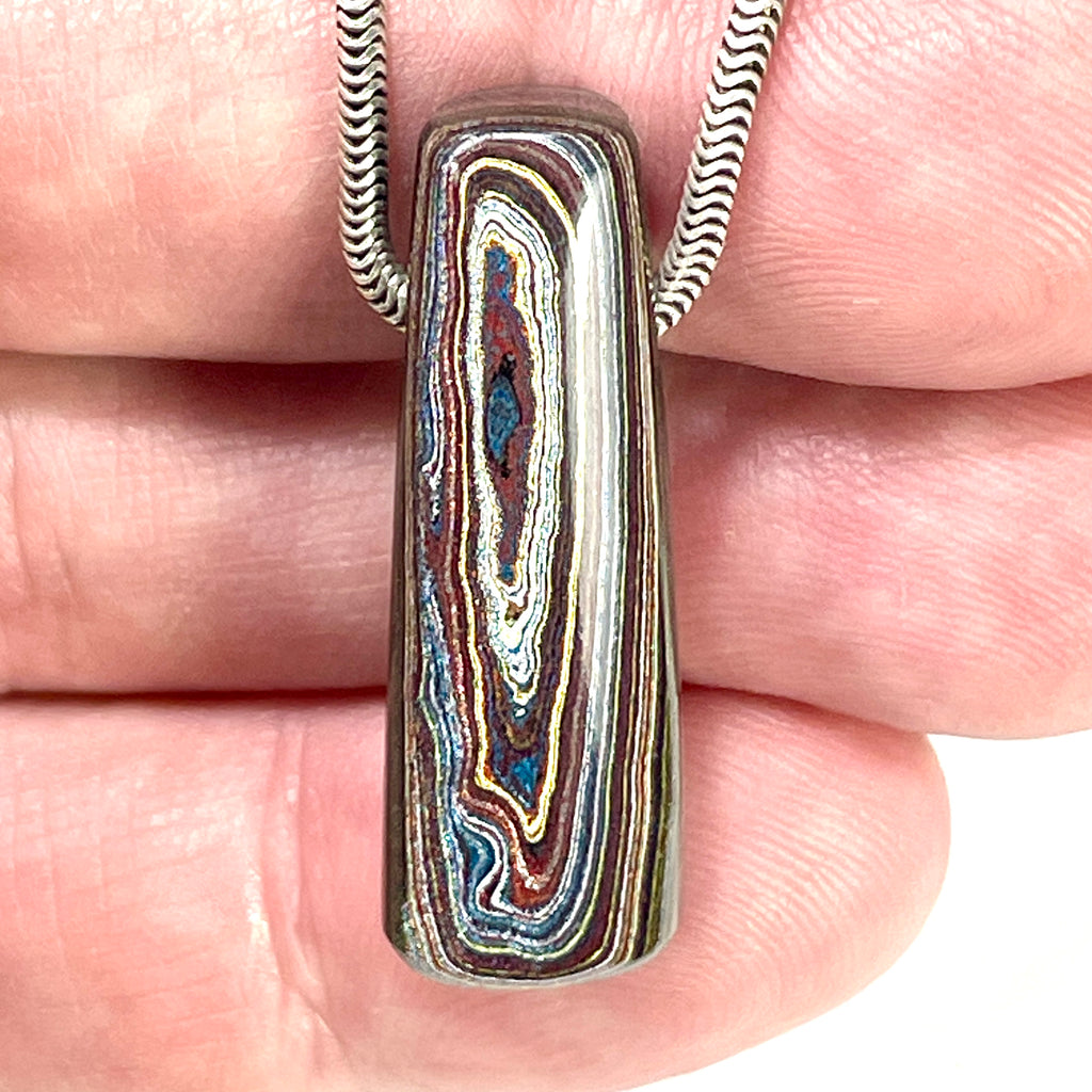 DVH Corvette Fordite Bead Pendant Recycled Car Paint 44x11x8mm (6066)