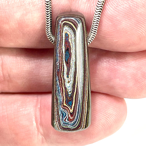 DVH Corvette Fordite Bead Pendant Recycled Car Paint 44x11x8mm (6066)