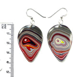 DVH Genuine Corvette Fordite Earring & Pendant Suite Sterling Silver 36x24x5mm (6099)