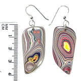 DVH Genuine Corvette Fordite Earrings Sterling French Wires 38x18x4mm (6100)