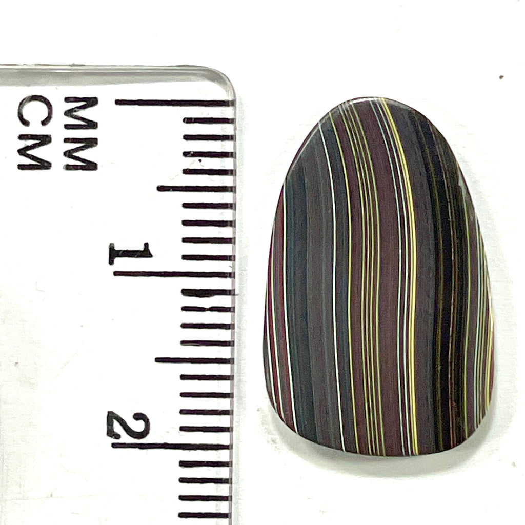 DVH Corvette Fordite Cabochon Bowling Green Ass. Car Paint Cab 21x13x3mm (6359) - DVHdesigns
