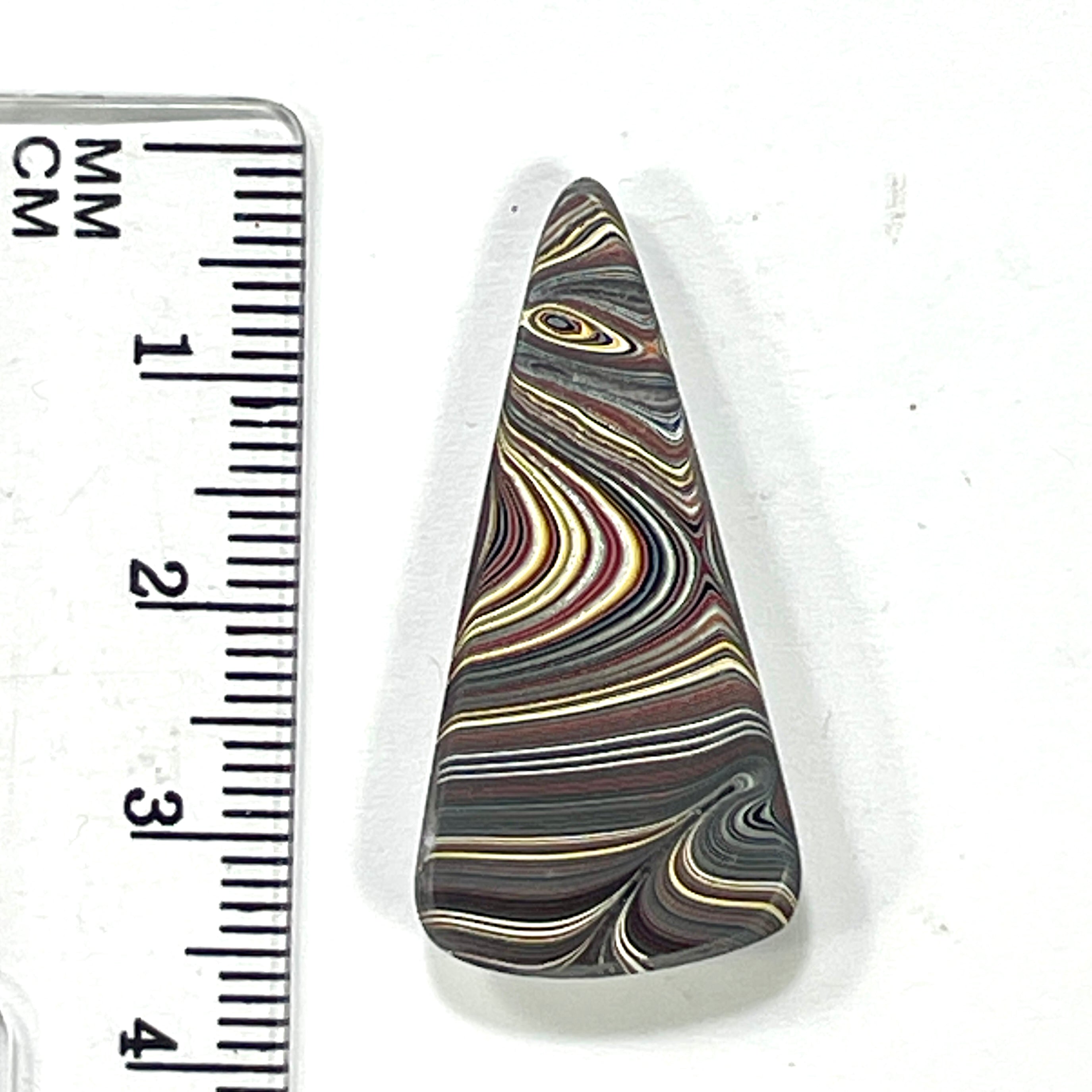 DVH Corvette Fordite Cabochon Bowling Green Ass. Car Paint Cab 34x16x4mm (6363) - DVHdesigns