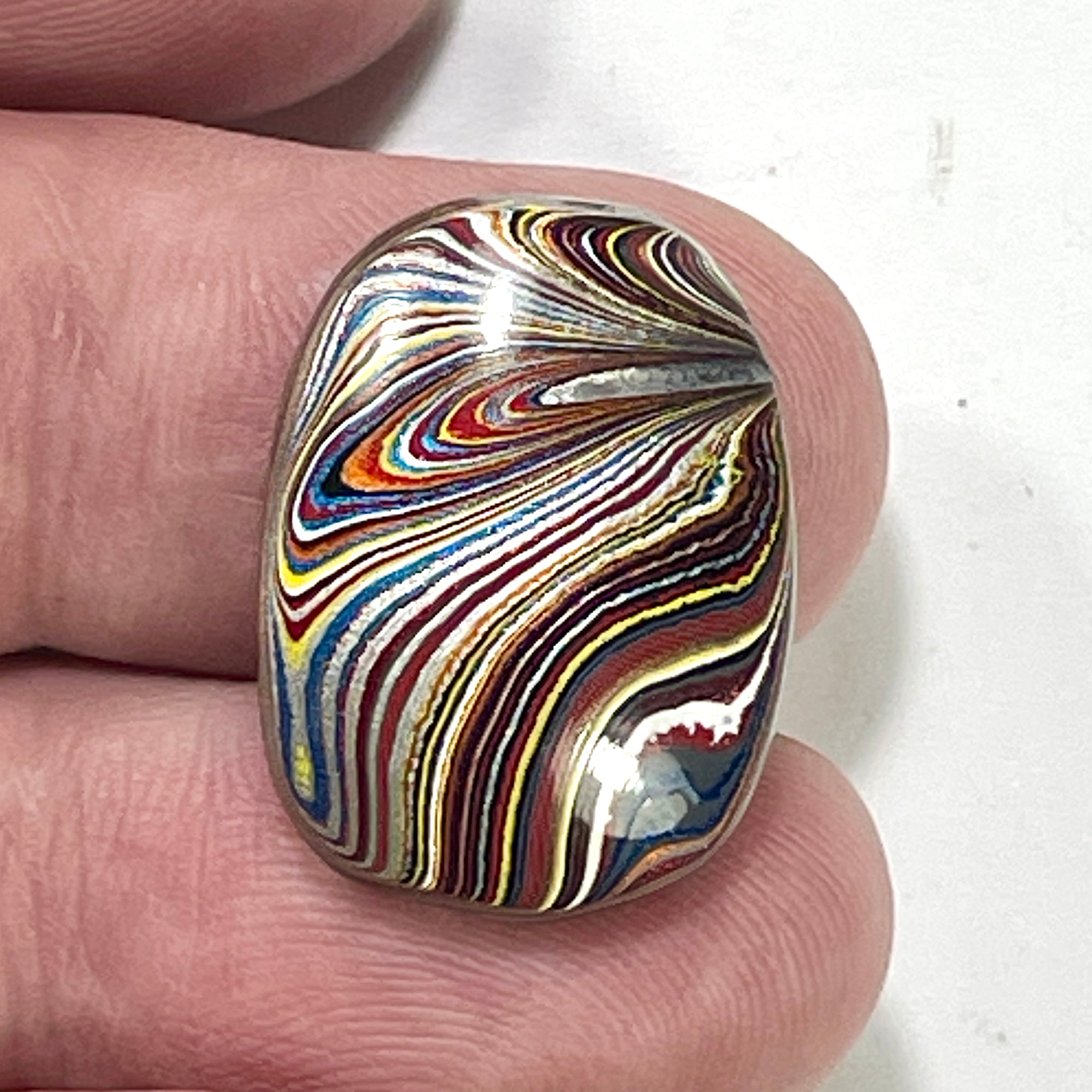 DVH Corvette Fordite Cabochon Bowling Green Ass. Car Paint Cab 24x18x6mm (6364) - DVHdesigns