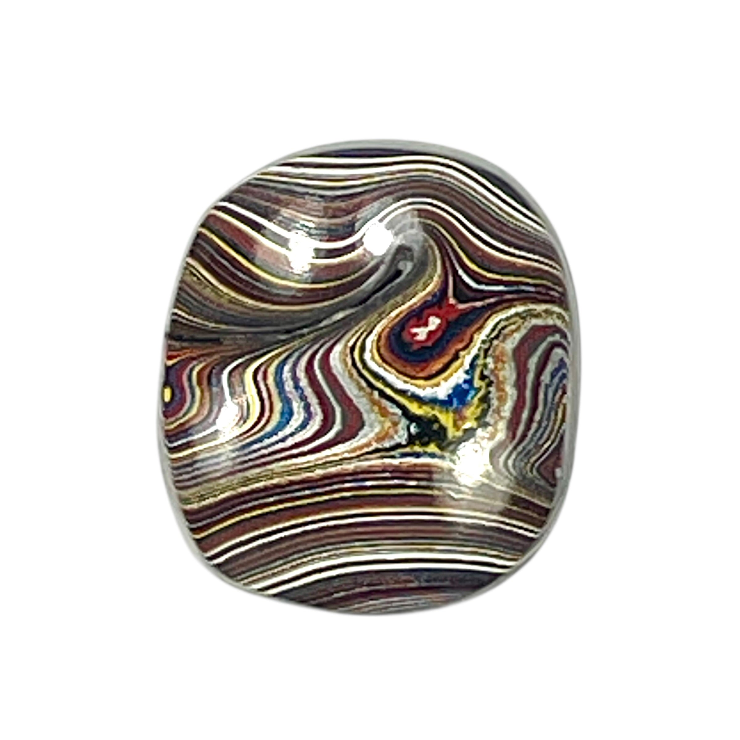 DVH Corvette Fordite Cabochon Bowling Green Ass. Car Paint Cab 21x18x6mm (6365) - DVHdesigns