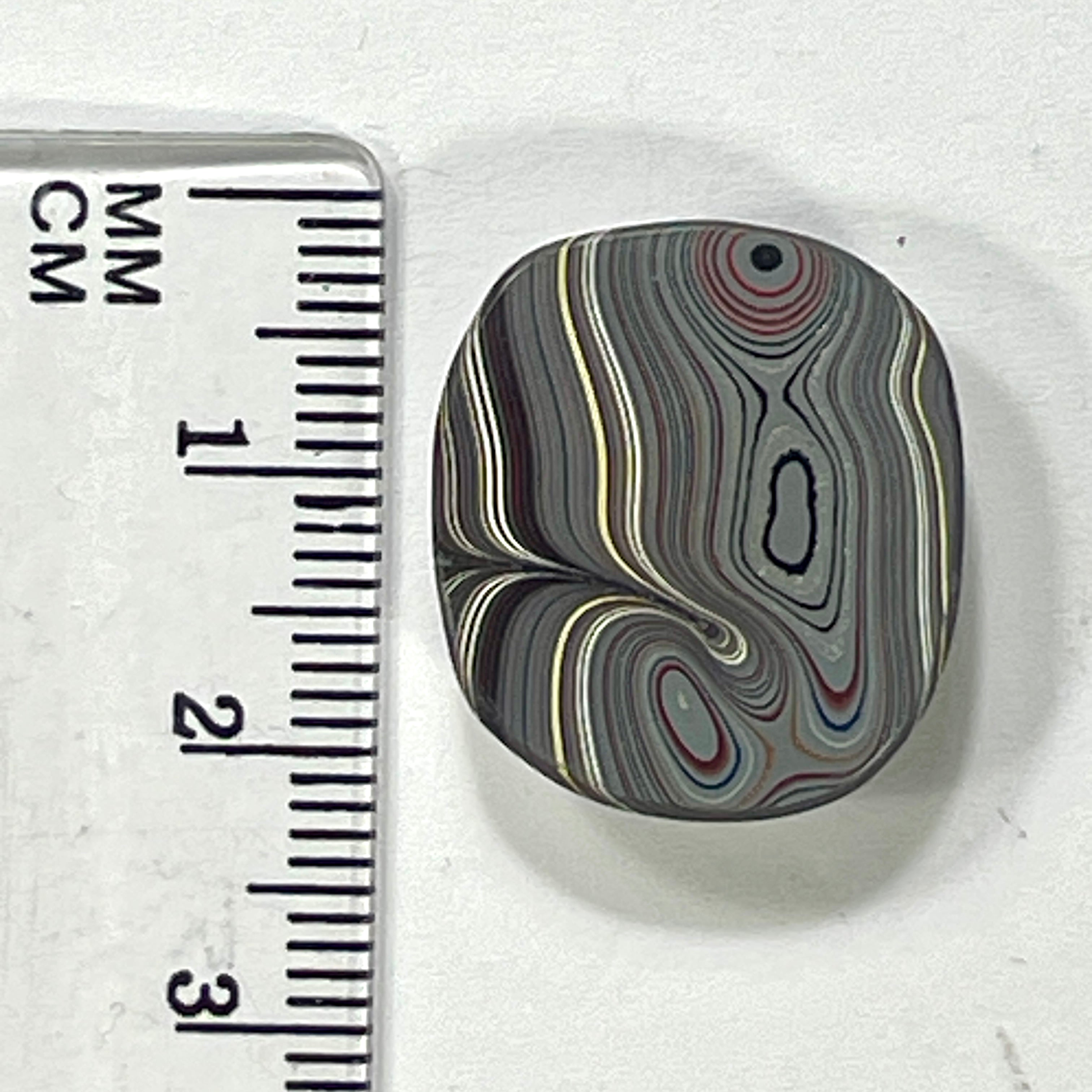 DVH Corvette Fordite Cabochon Bowling Green Ass. Car Paint Cab 21x18x6mm (6365) - DVHdesigns