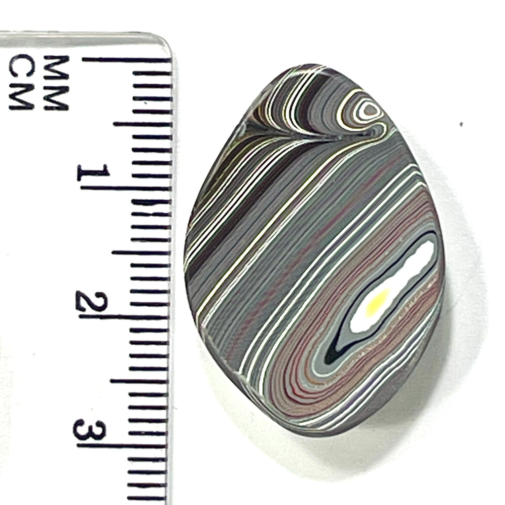 DVH Corvette Fordite Cabochon Bowling Green Ass. Car Paint Cab 28x20x6mm (6366) - DVHdesigns