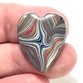 DVH Corvette Fordite Heart Cabochon Bowling Green Ass. 26x22x5mm (6368) - DVHdesigns