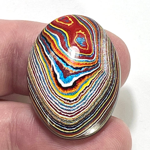 DVH Chatoyant Corvette Fordite Cabochon Bowling Green Ass. 30x22x7mm (6369) - DVHdesigns