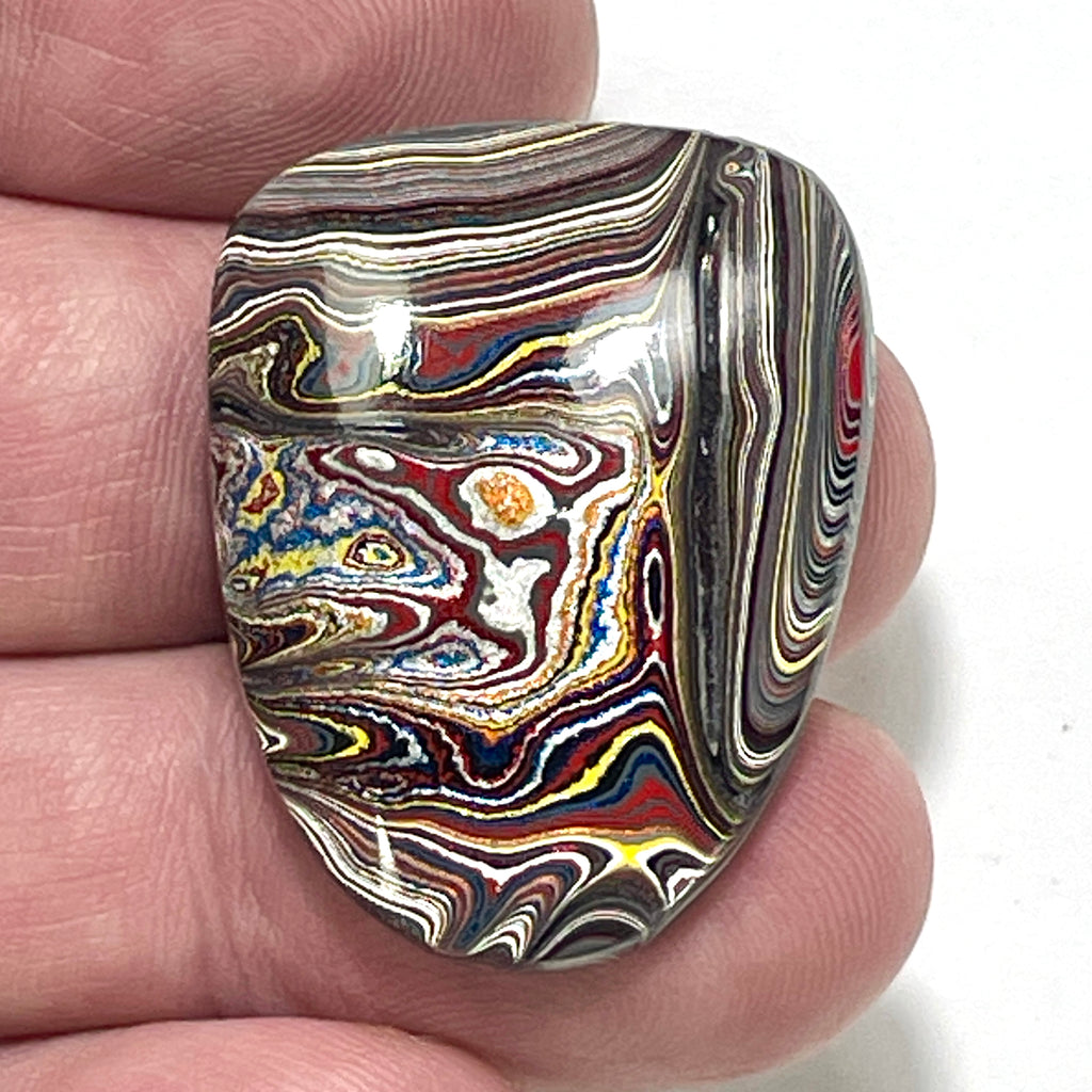 DVH Chatoyant Corvette Fordite Cabochon Bowling Green Ass. 33x26x6mm (6370) - DVHdesigns