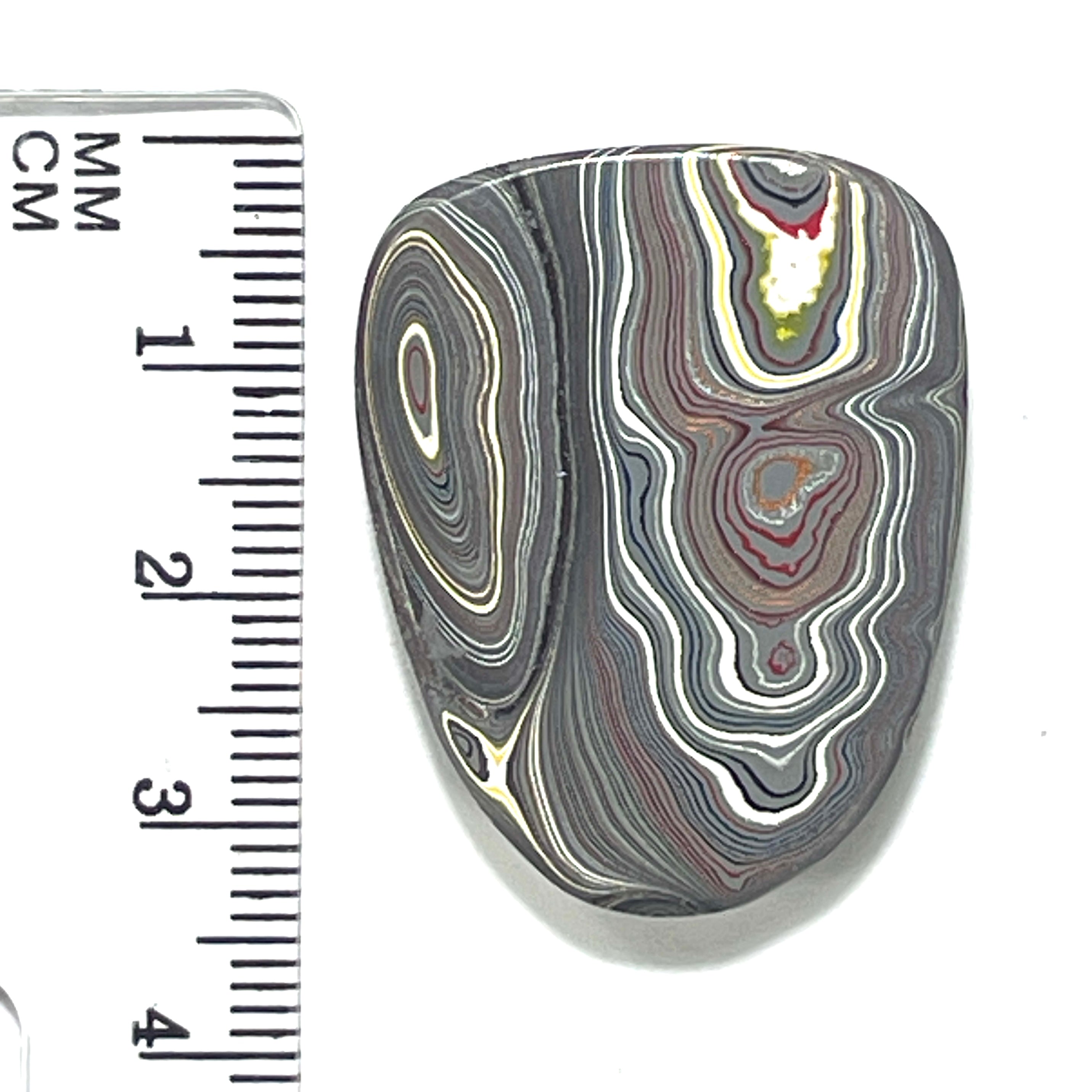 DVH Chatoyant Corvette Fordite Cabochon Bowling Green Ass. 33x26x6mm (6370) - DVHdesigns