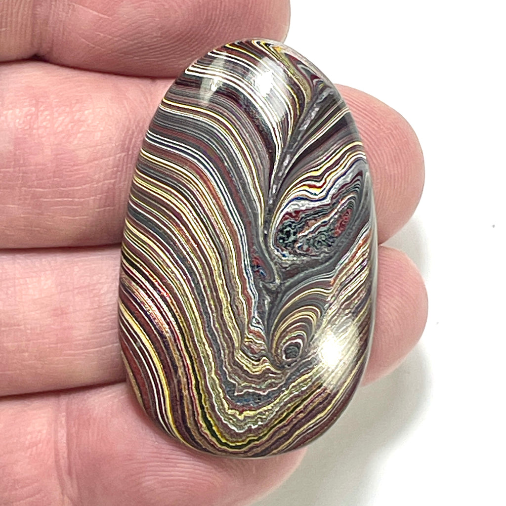 DVH Chatoyant Corvette Fordite Cabochon Bowling Green Ass. 43x26x7mm (6371) - DVHdesigns