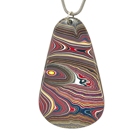 DVH Chatoyant Corvette Fordite Pendant Bowling Green Ass. 61x36x5mm (6374)