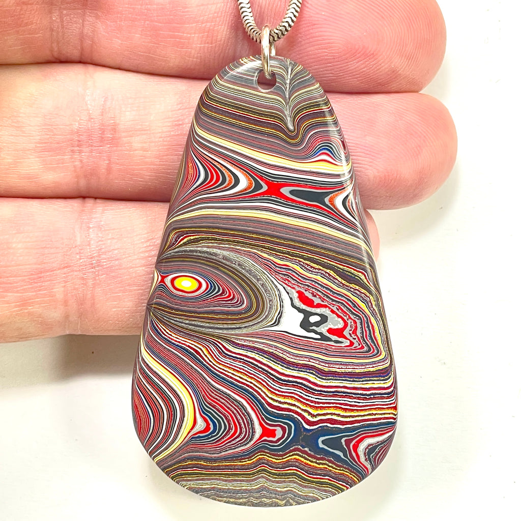 DVH Chatoyant Corvette Fordite Pendant Bowling Green Ass. 61x36x5mm (6374) - DVHdesigns