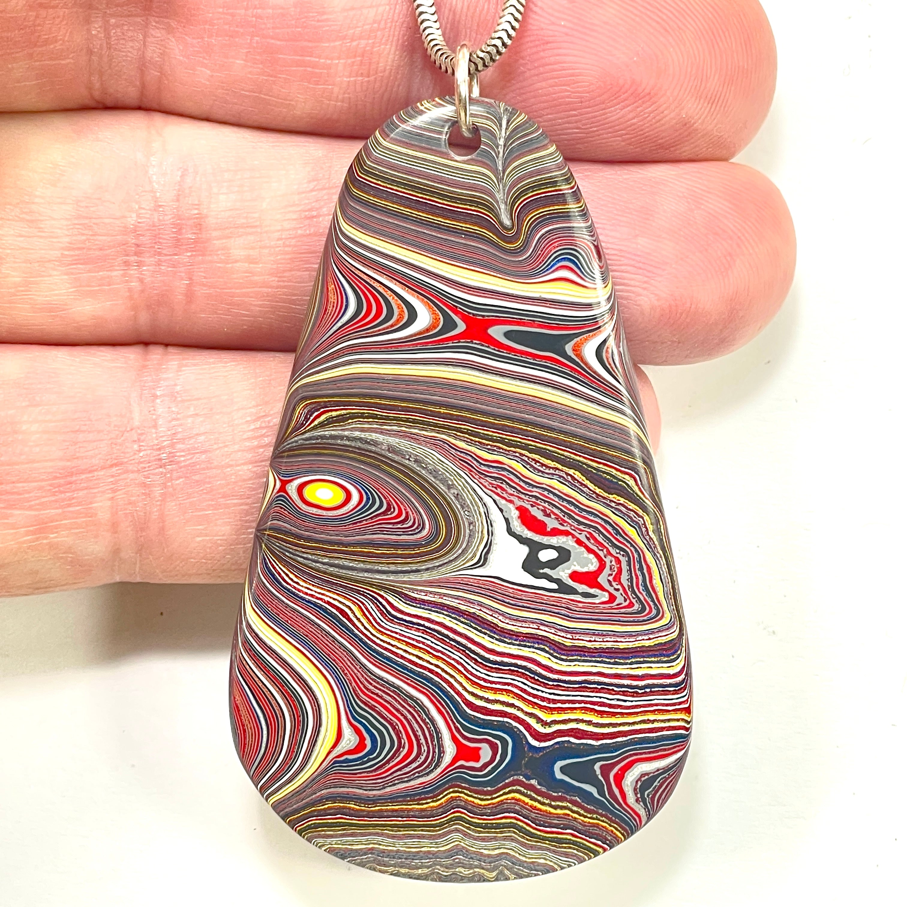DVH Chatoyant Corvette Fordite Pendant Bowling Green Ass. 61x36x5mm (6374) - DVHdesigns