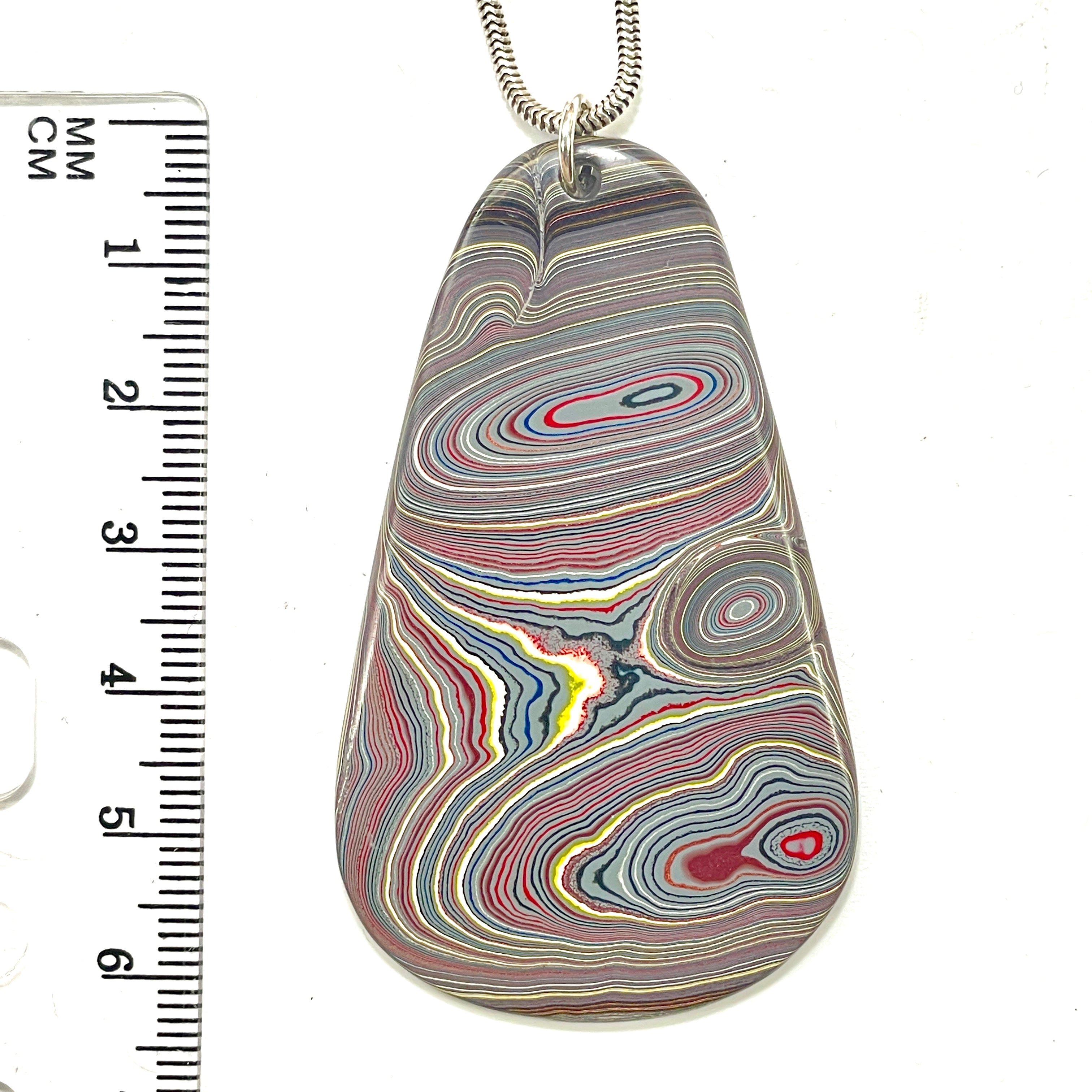 DVH Chatoyant Corvette Fordite Pendant Bowling Green Ass. 61x36x5mm (6374) - DVHdesigns