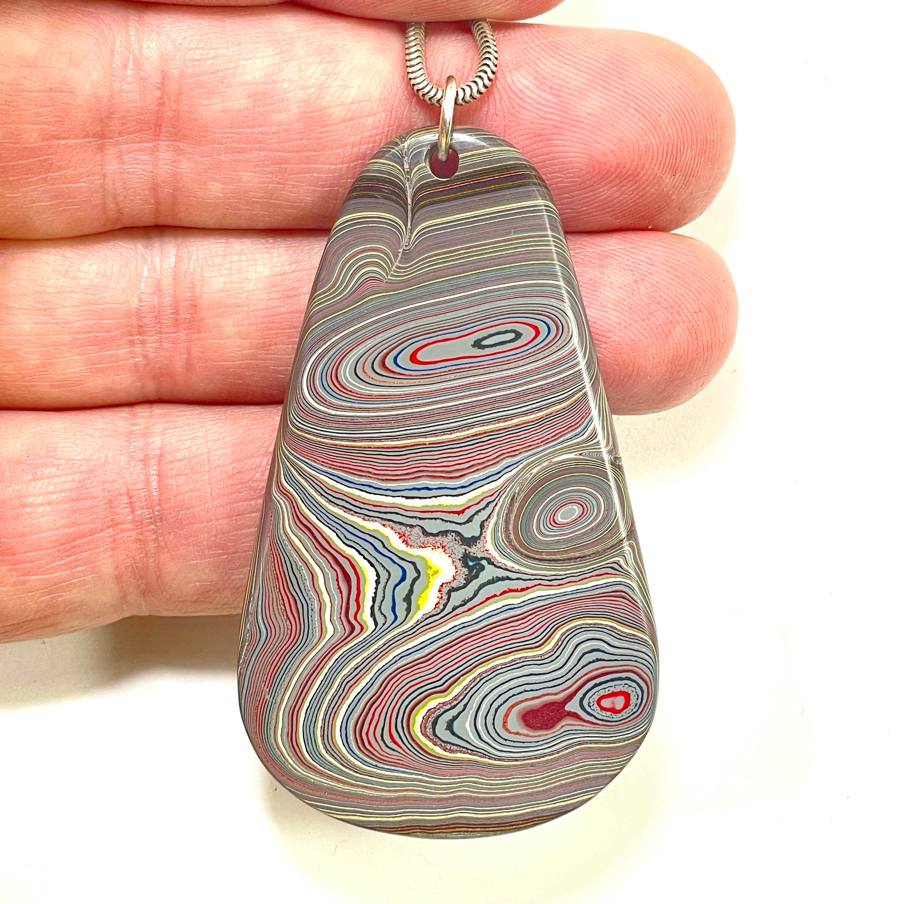 DVH Chatoyant Corvette Fordite Pendant Bowling Green Ass. 61x36x5mm (6374) - DVHdesigns