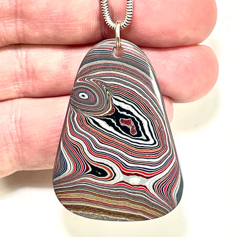 DVH Chatoyant Corvette Fordite Pendant Bowling Green Ass. 46x33x4mm (6375)