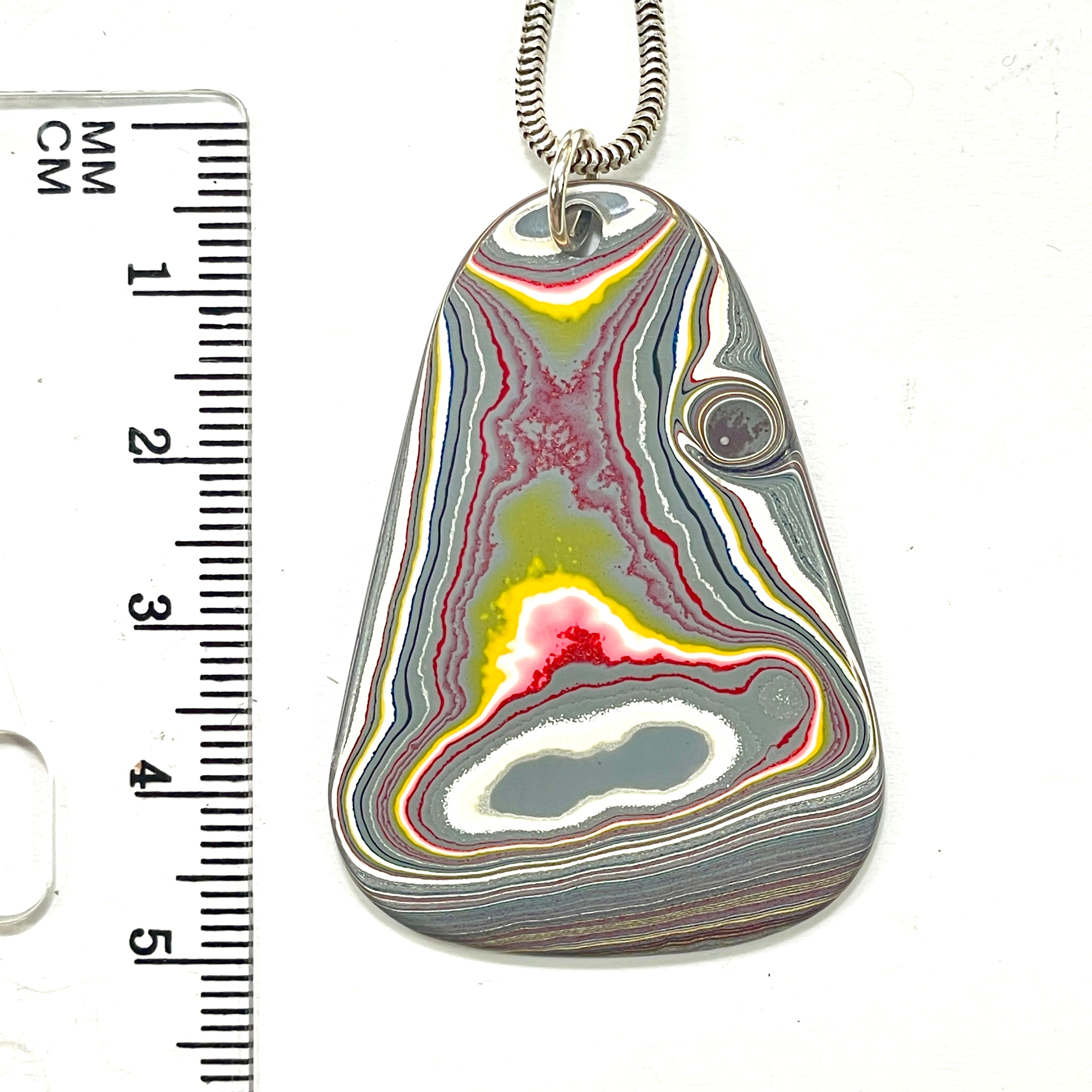 DVH Chatoyant Corvette Fordite Pendant Bowling Green Ass. 46x33x4mm (6375) - DVHdesigns